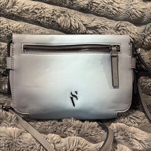 Simply Vera Vera wang Gray Leather/baby blue Crossbody Bag